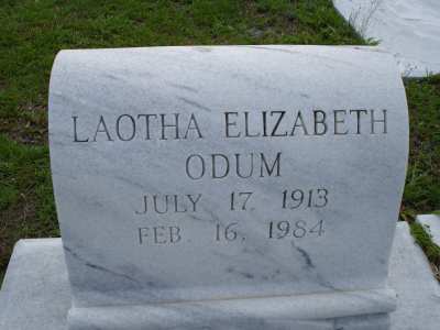 Laotha Odum headstone