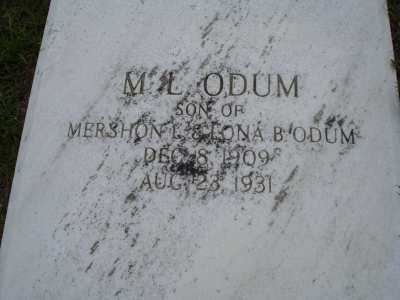  M. L. Odum headstone